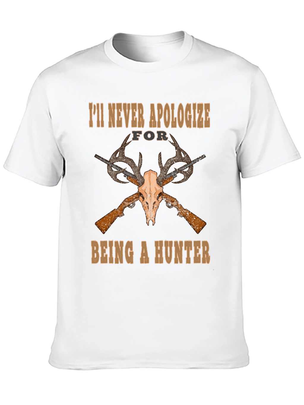 Hunters Pride T-Shirt - Skull & Guns Design