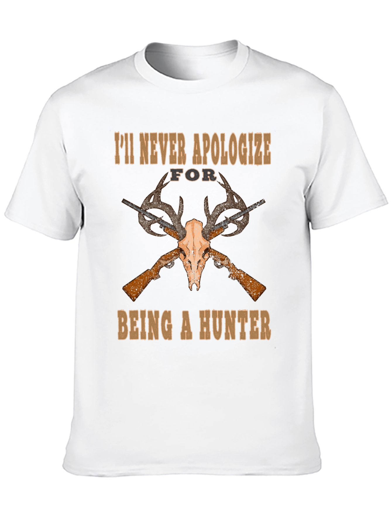 Hunters Pride T-Shirt - Skull & Guns Design