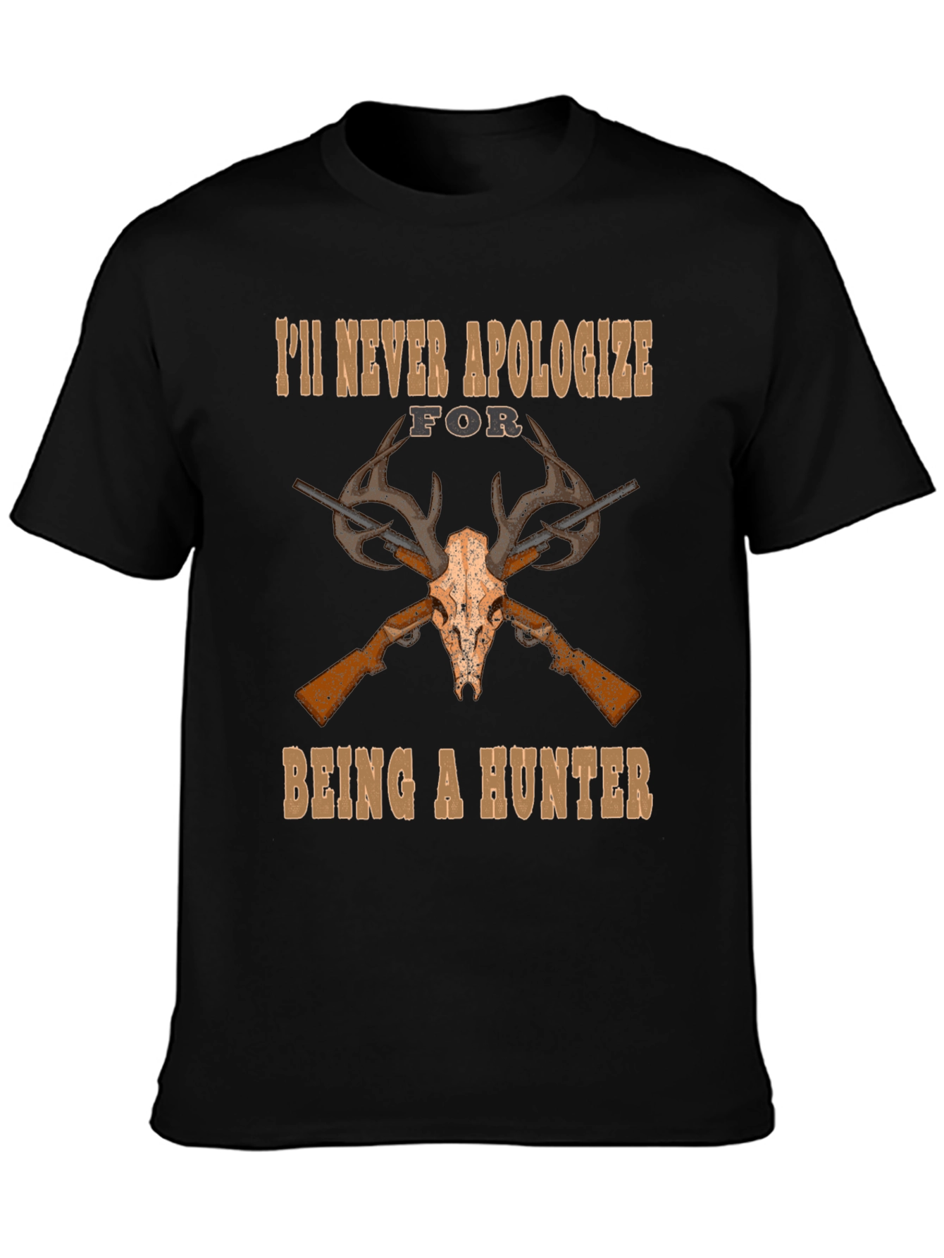Hunters Pride T-Shirt - Skull & Guns Design