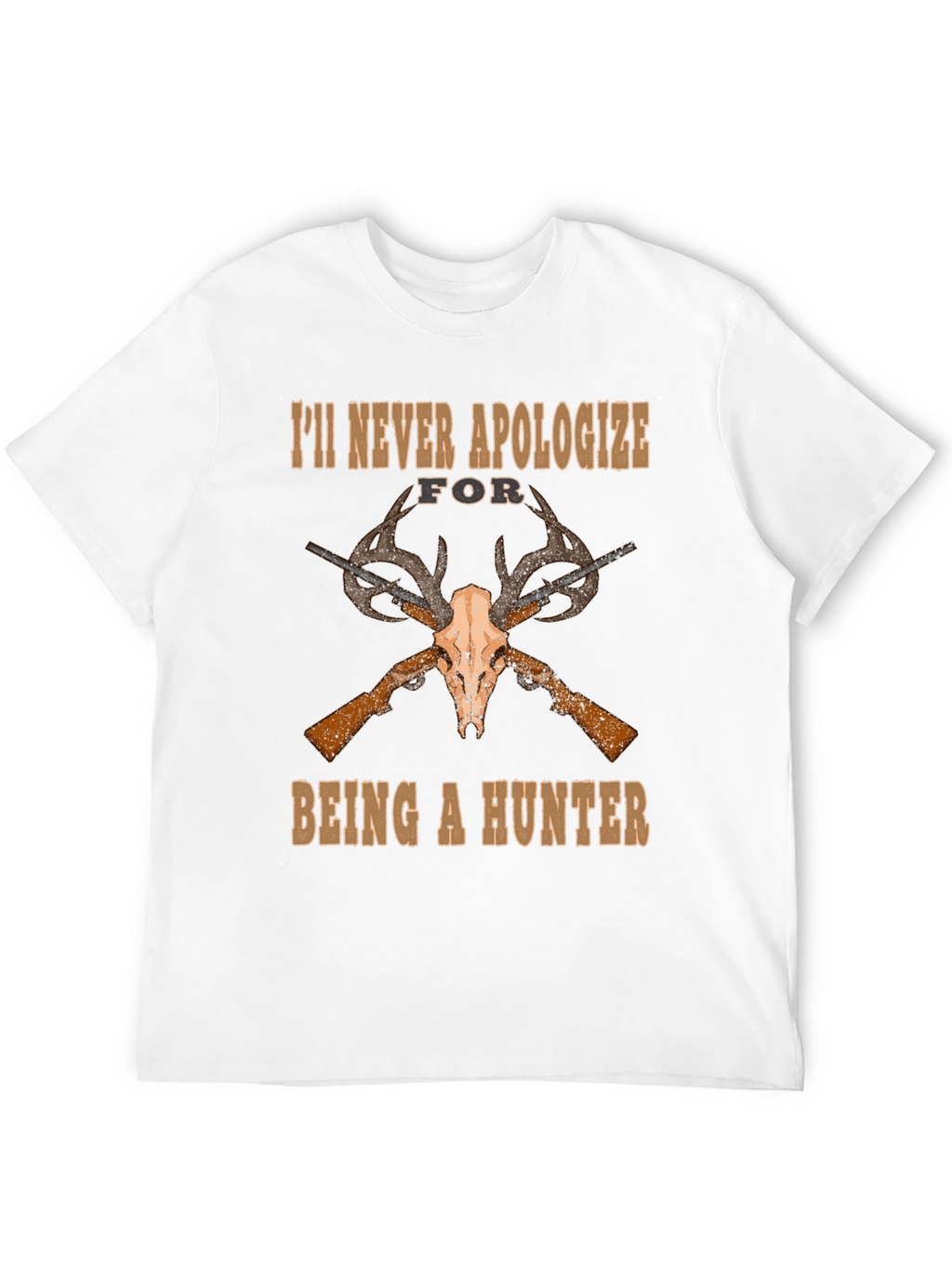 Hunters Pride T-Shirt - Skull & Guns Design