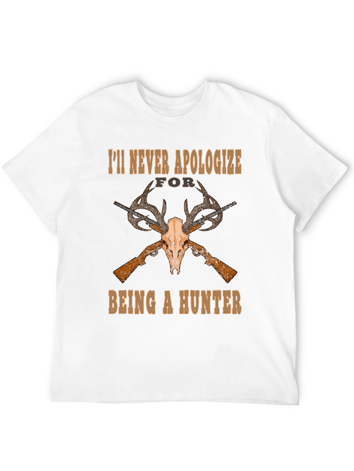 Hunters Pride T-Shirt - Skull & Guns Design