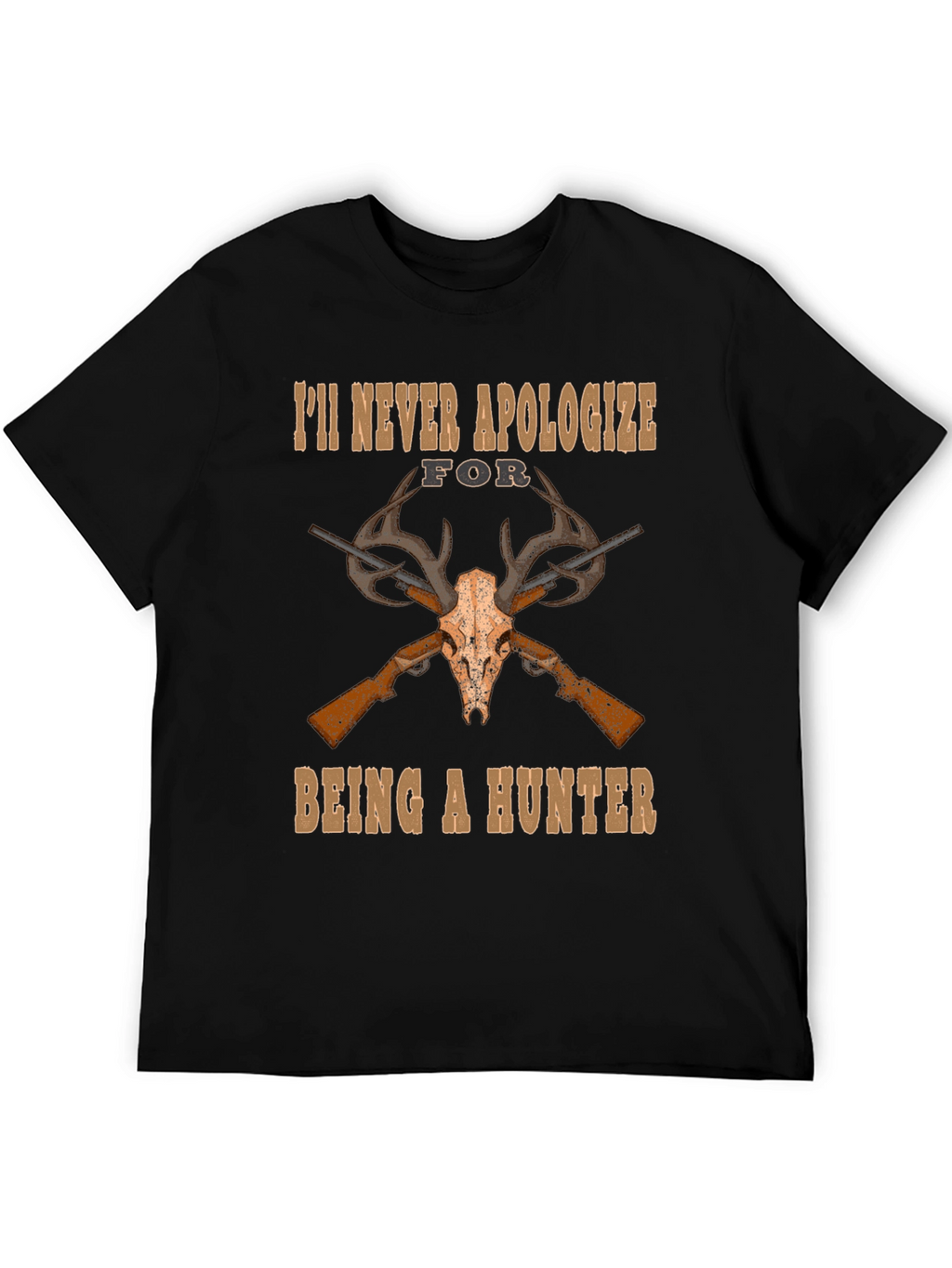 Hunters Pride T-Shirt - Skull & Guns Design
