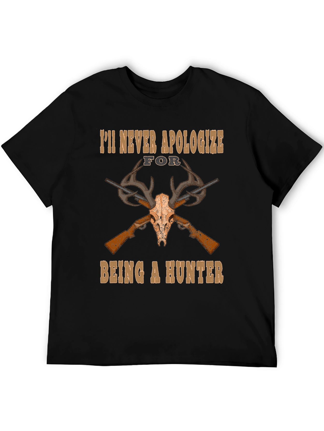 Hunters Pride T-Shirt - Skull & Guns Design