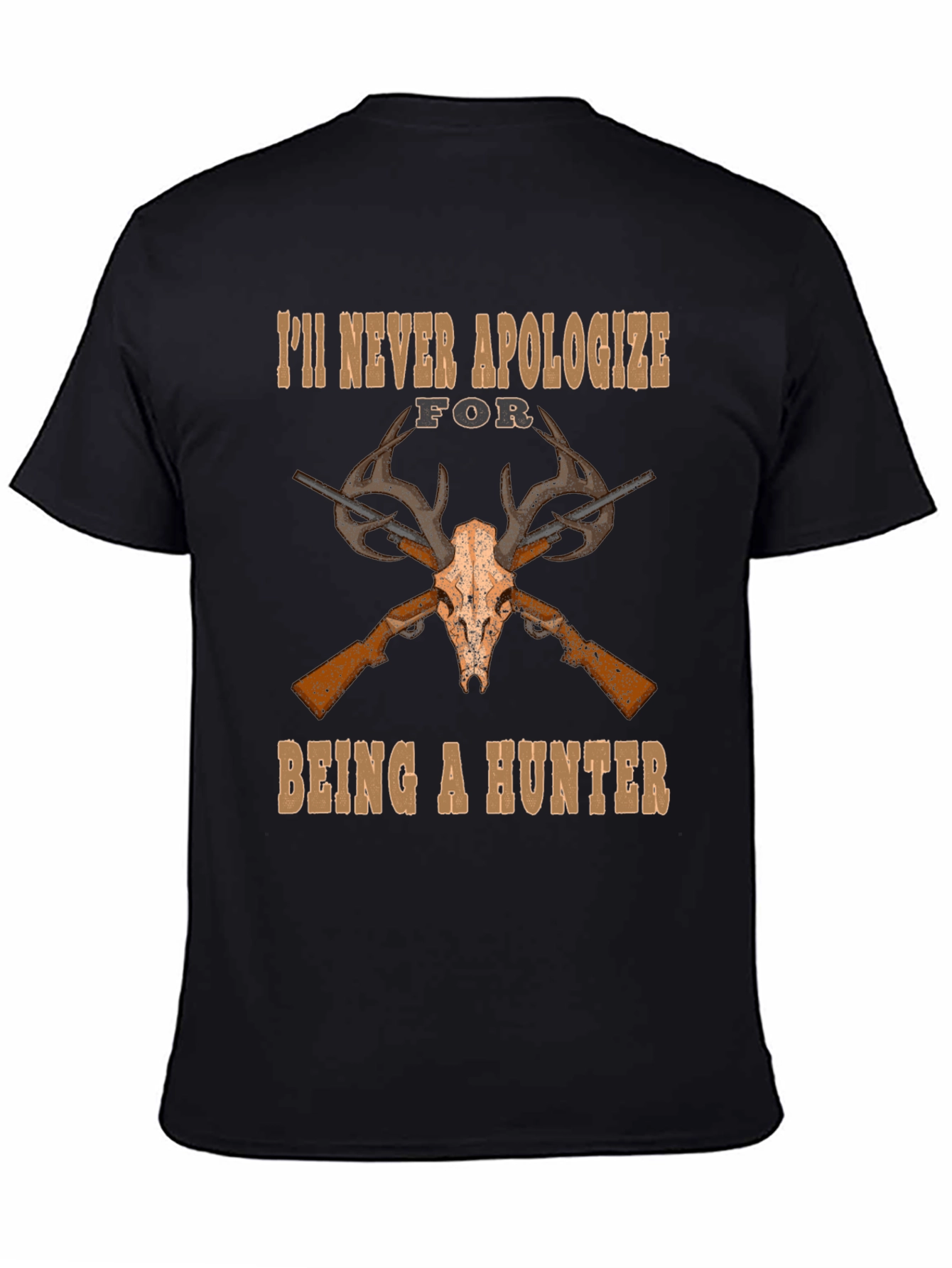Hunters Pride T-Shirt - Skull & Guns Design
