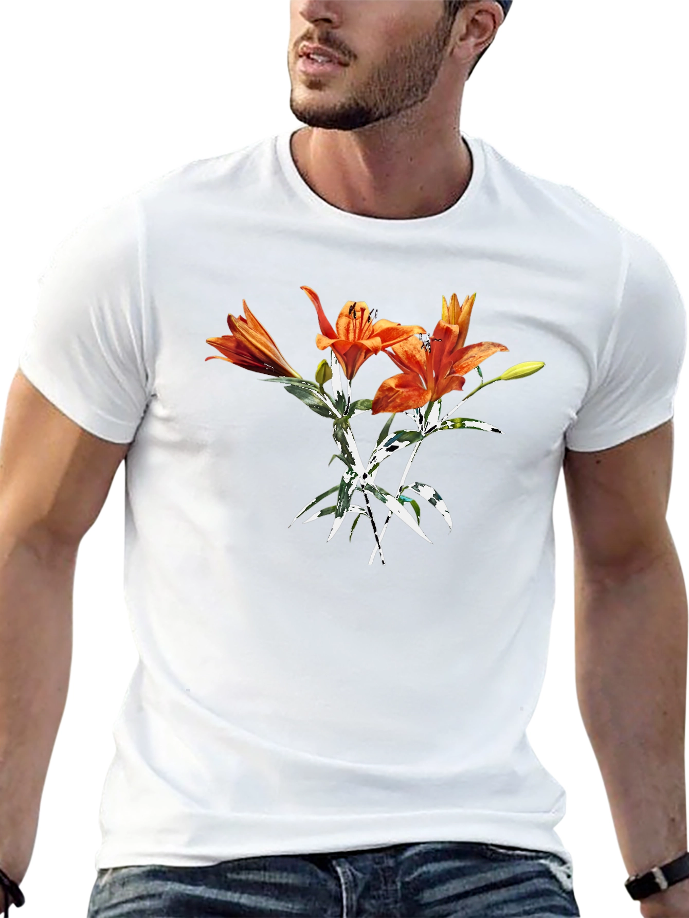 Tiger Lily Graphic Tee - Bold Floral Print