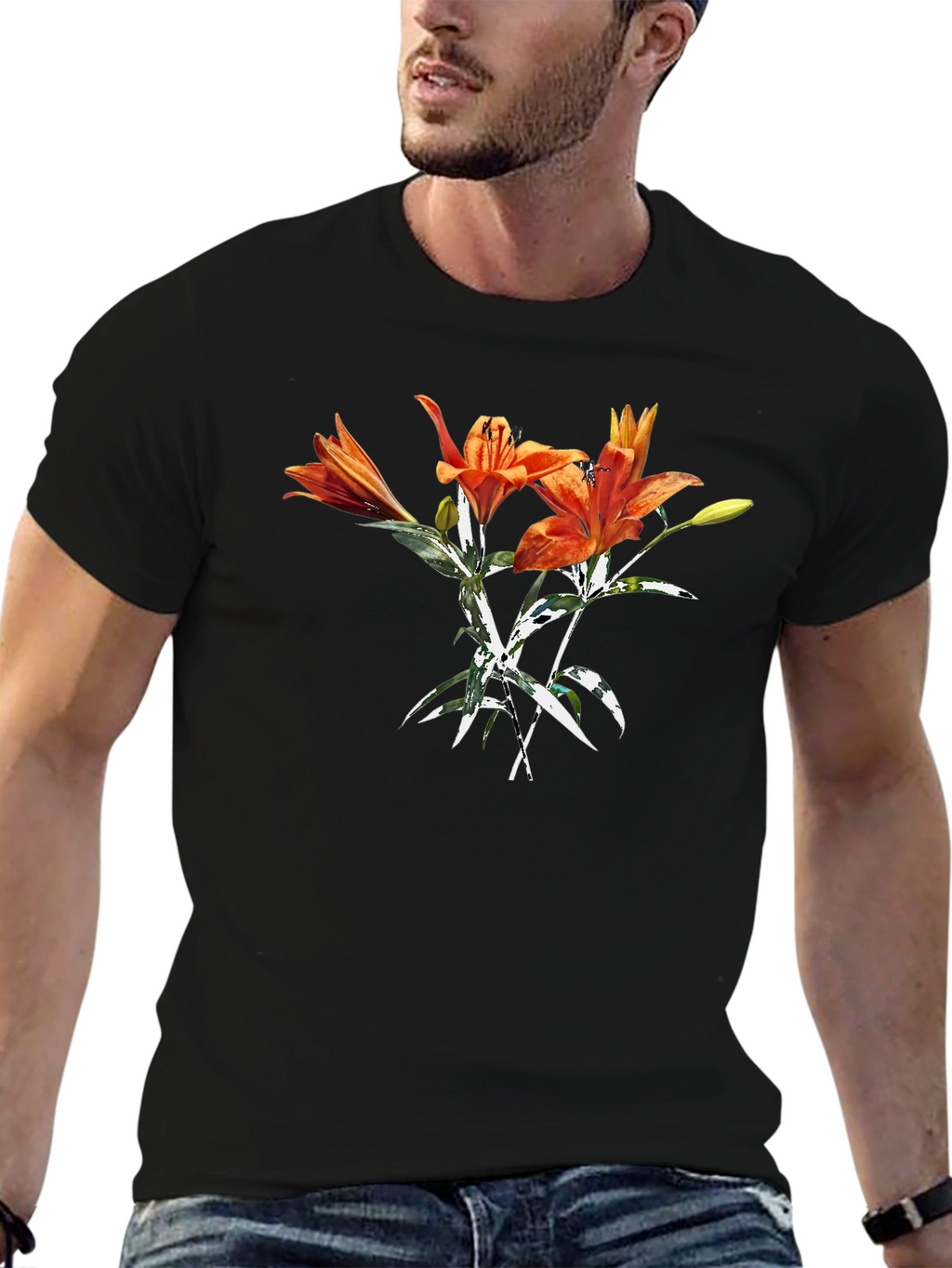 Tiger Lily Graphic Tee - Bold Floral Print