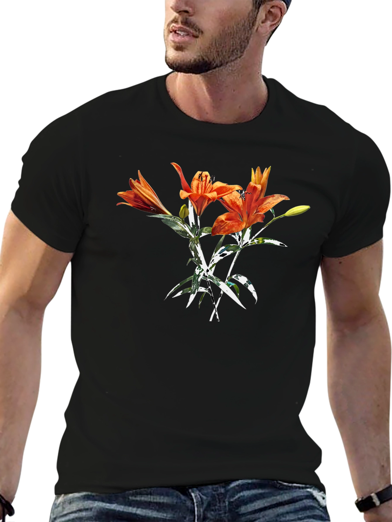 Tiger Lily Graphic Tee - Bold Floral Print
