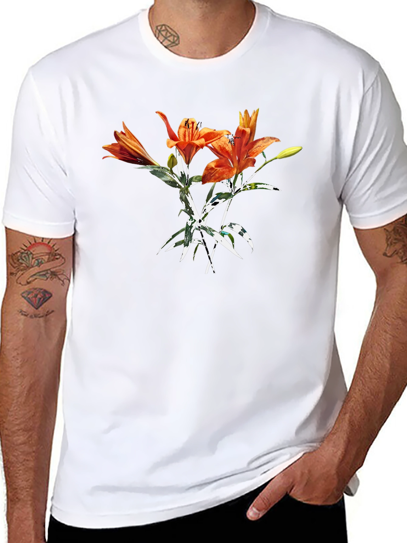 Tiger Lily Graphic Tee - Bold Floral Print