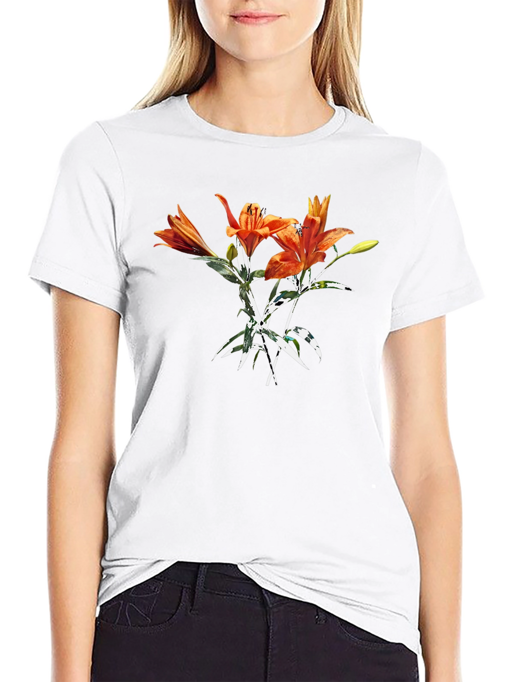 Tiger Lily Graphic Tee - Bold Floral Print