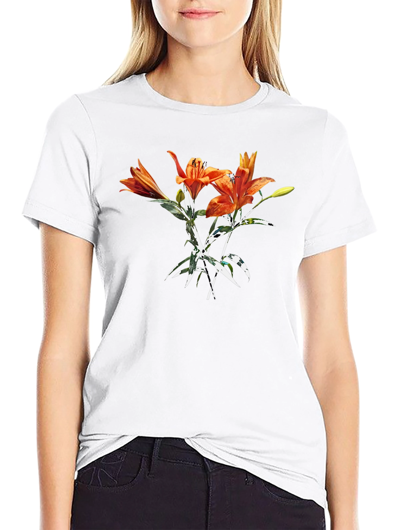 Tiger Lily Graphic Tee - Bold Floral Print
