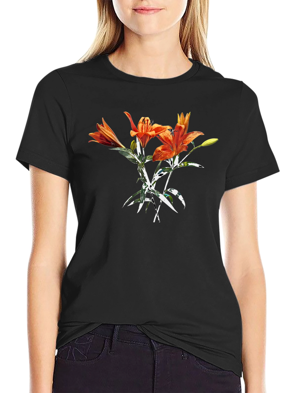 Tiger Lily Graphic Tee - Bold Floral Print