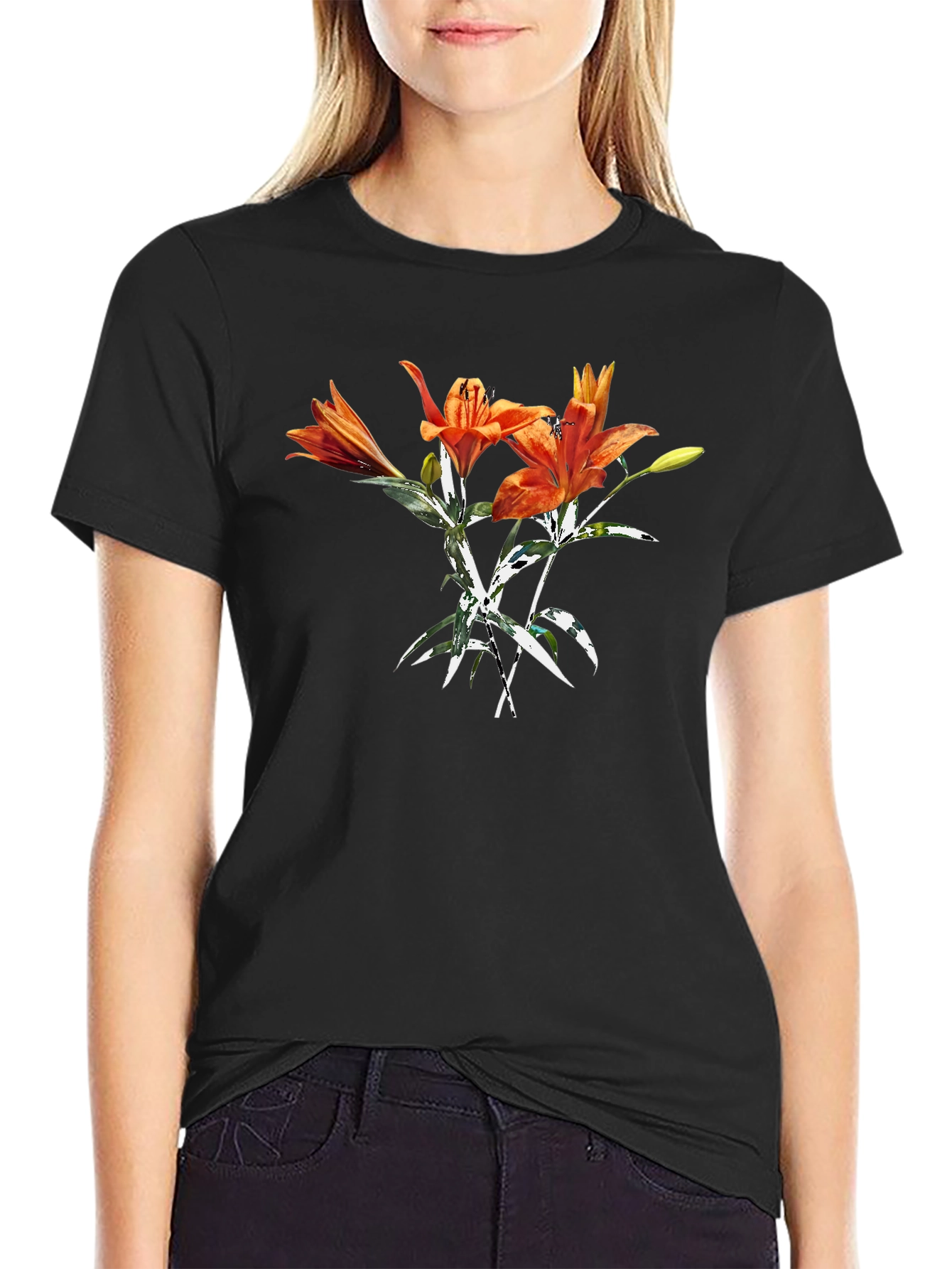 Tiger Lily Graphic Tee - Bold Floral Print