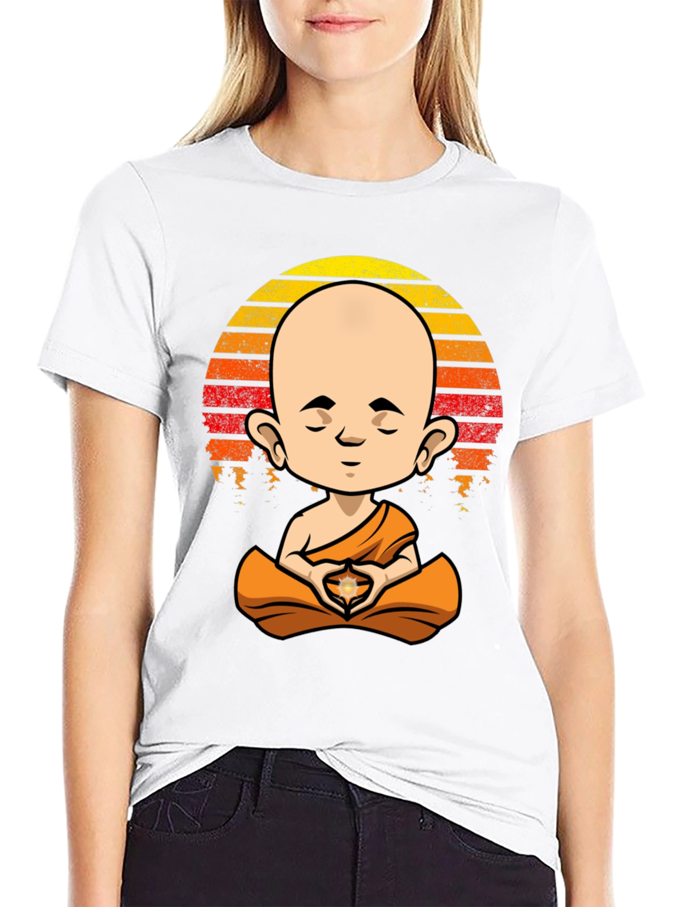 Meditating Monk T-Shirt - Zen Buddha Graphic Tee