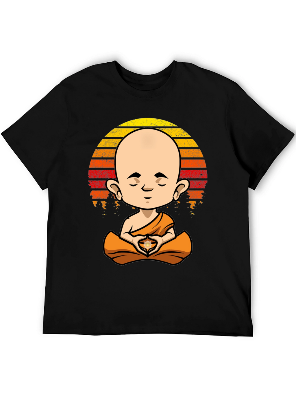 Meditating Monk T-Shirt - Zen Buddha Graphic Tee