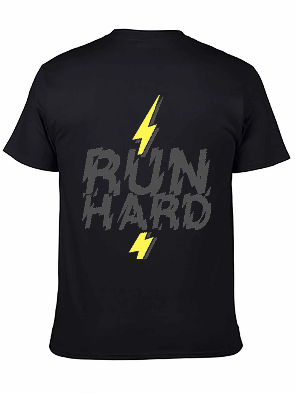 Run Hard Graphic T-Shirt - Lightning Bolt Design
