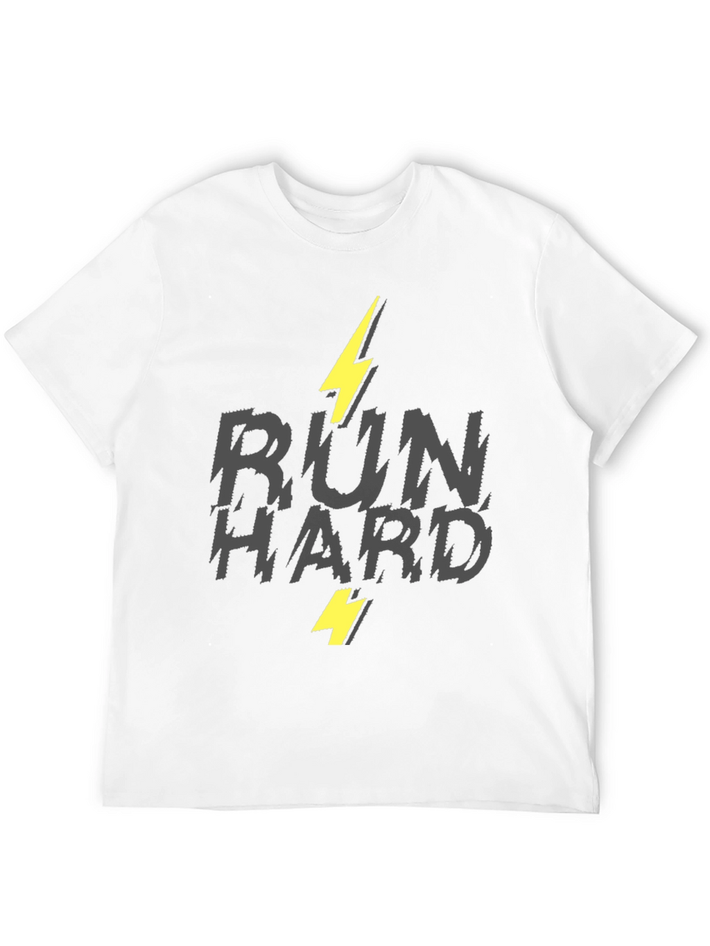 Run Hard Graphic T-Shirt - Lightning Bolt Design