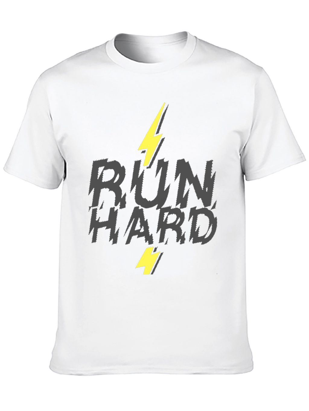 Run Hard Graphic T-Shirt - Lightning Bolt Design