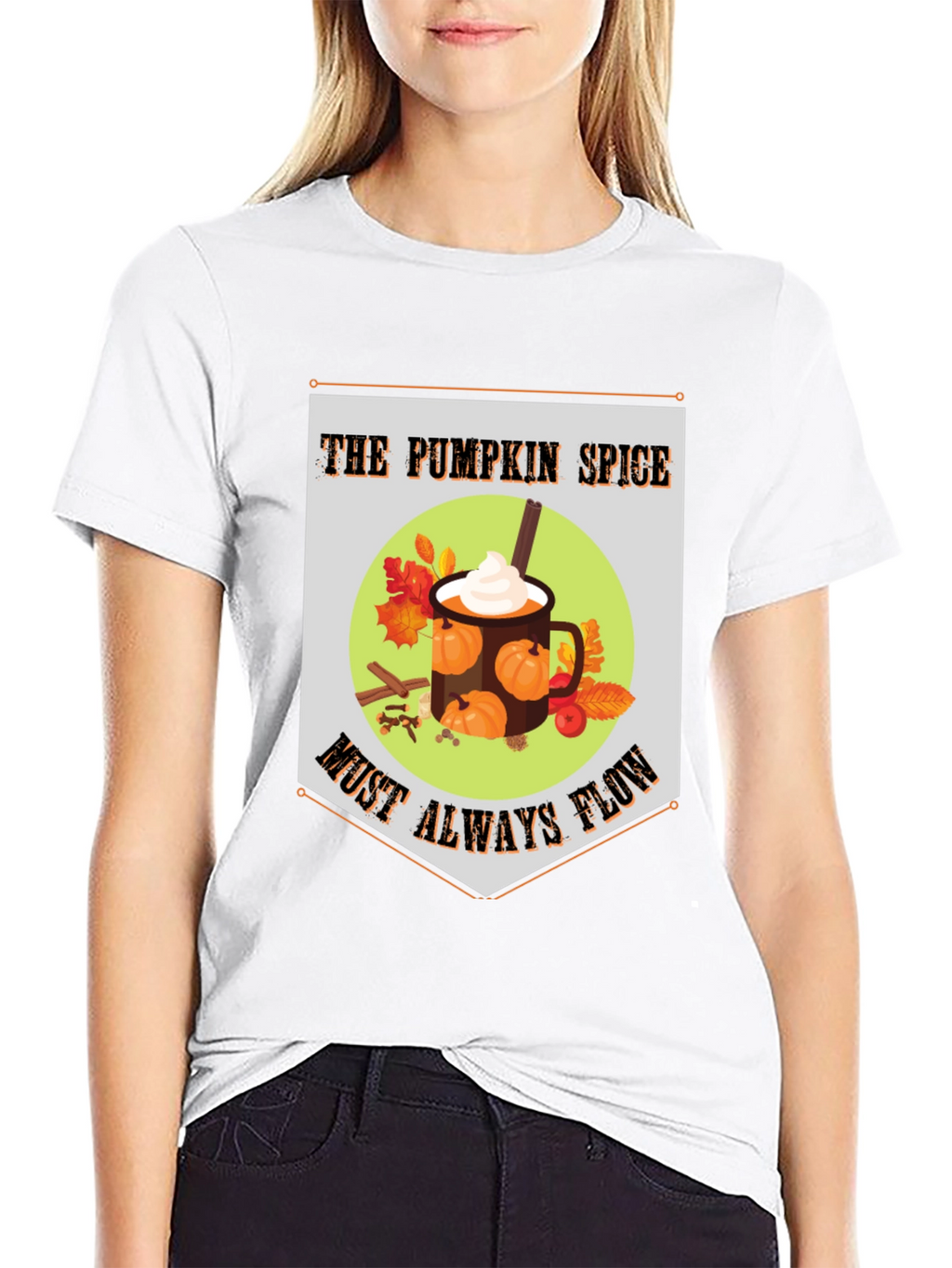 Pumpkin Spice Flow T-Shirt - Autumnal Comfort