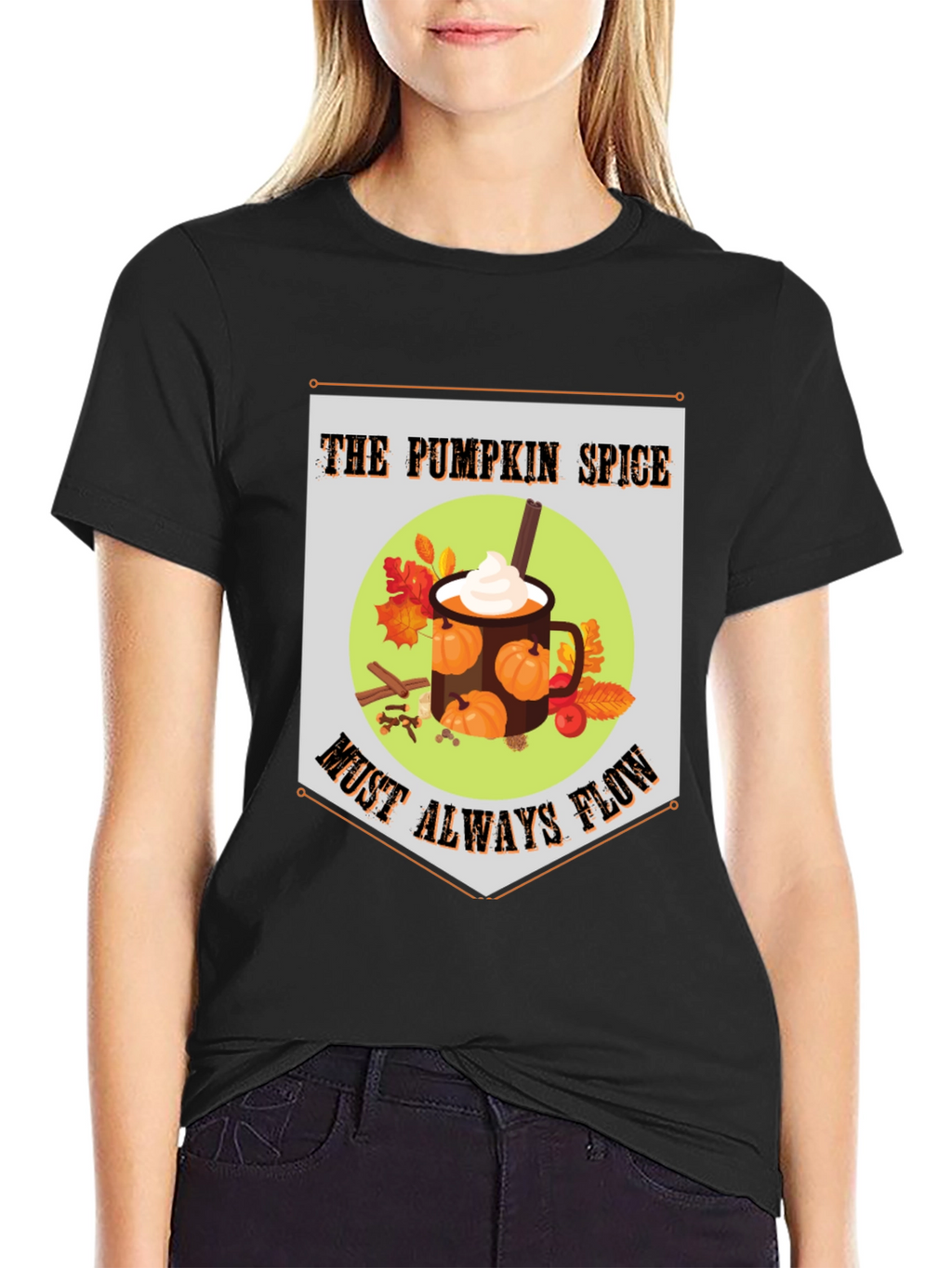 Pumpkin Spice Flow T-Shirt - Autumnal Comfort