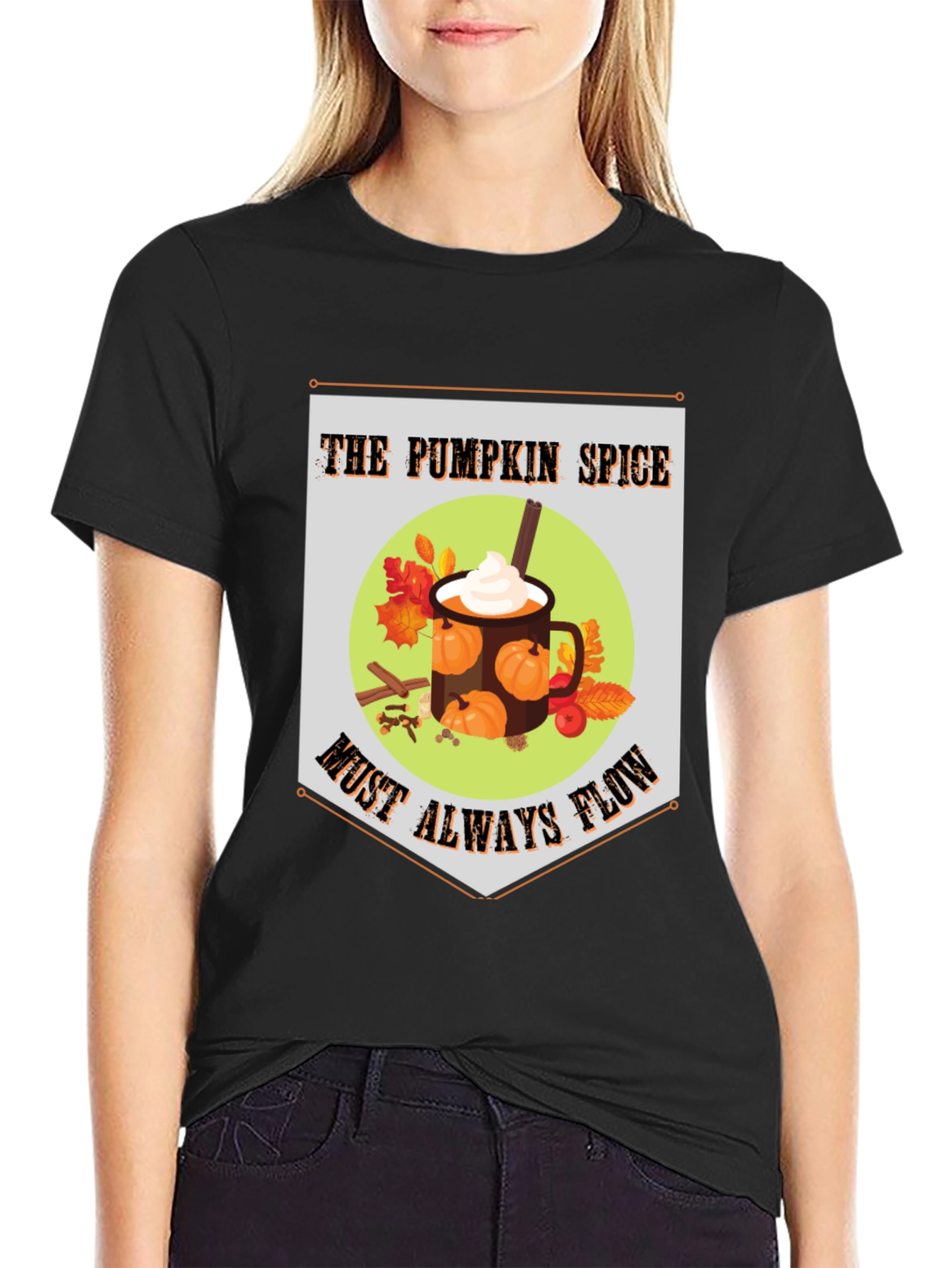 Pumpkin Spice Flow T-Shirt - Autumnal Comfort
