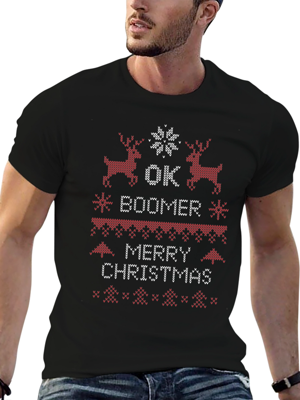 Ok Boomer Merry Christmas Ugly Sweater T-Shirt
