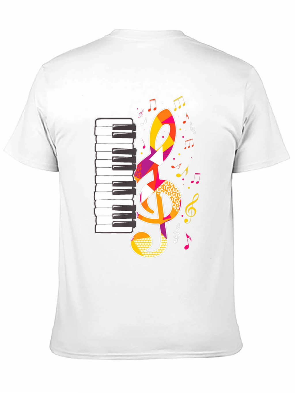 Musical Notes Graphic Tee - Black