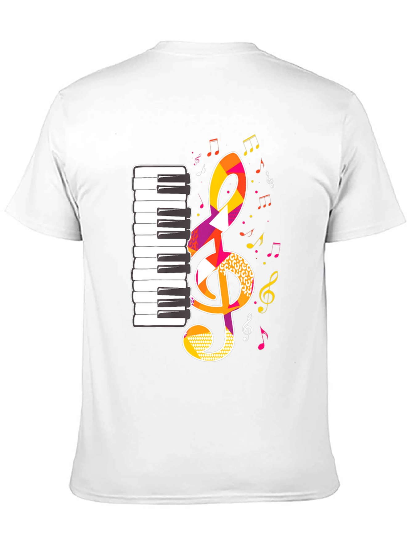 Musical Notes Graphic Tee - Black