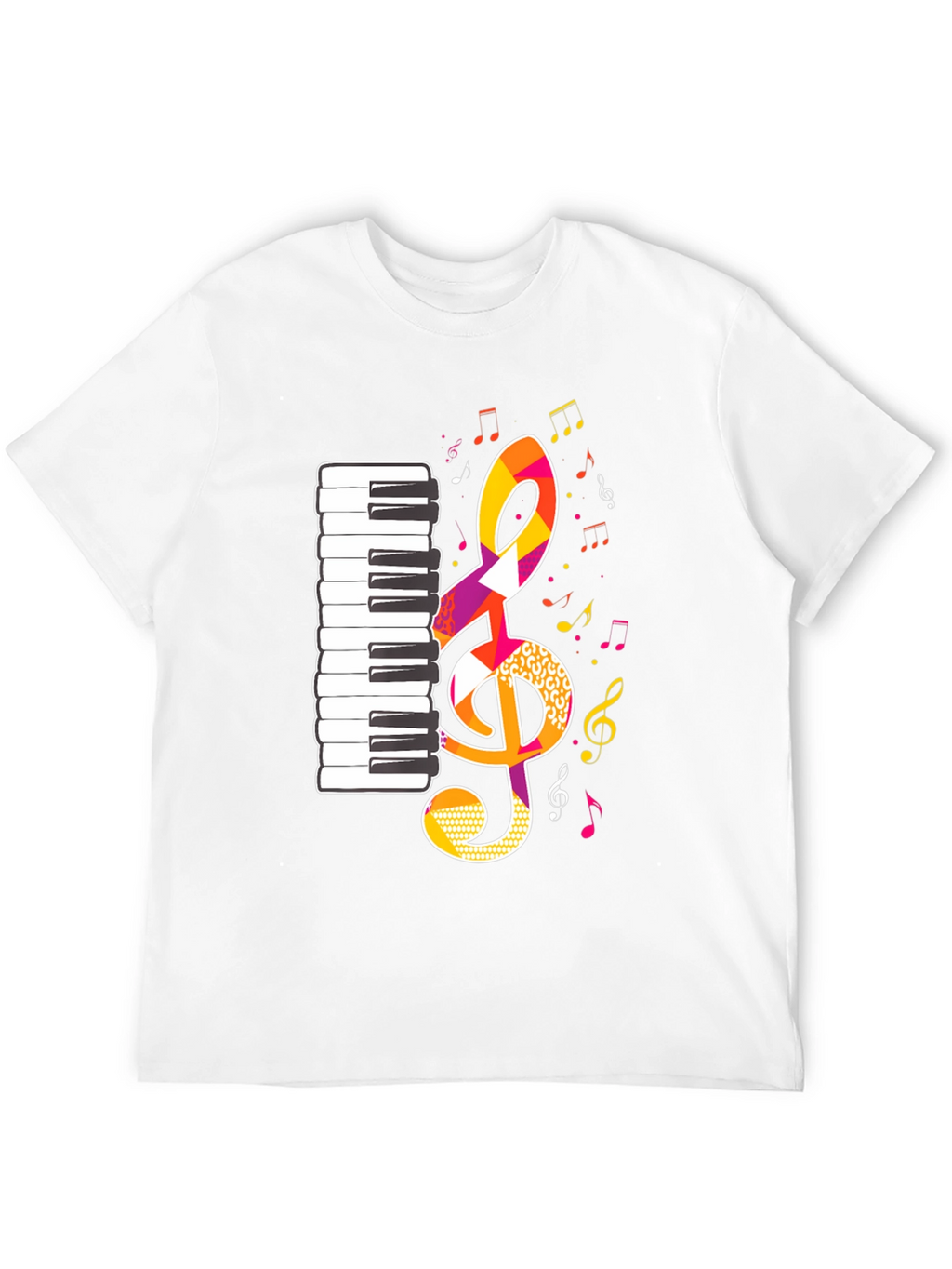 Musical Notes Graphic Tee - Black