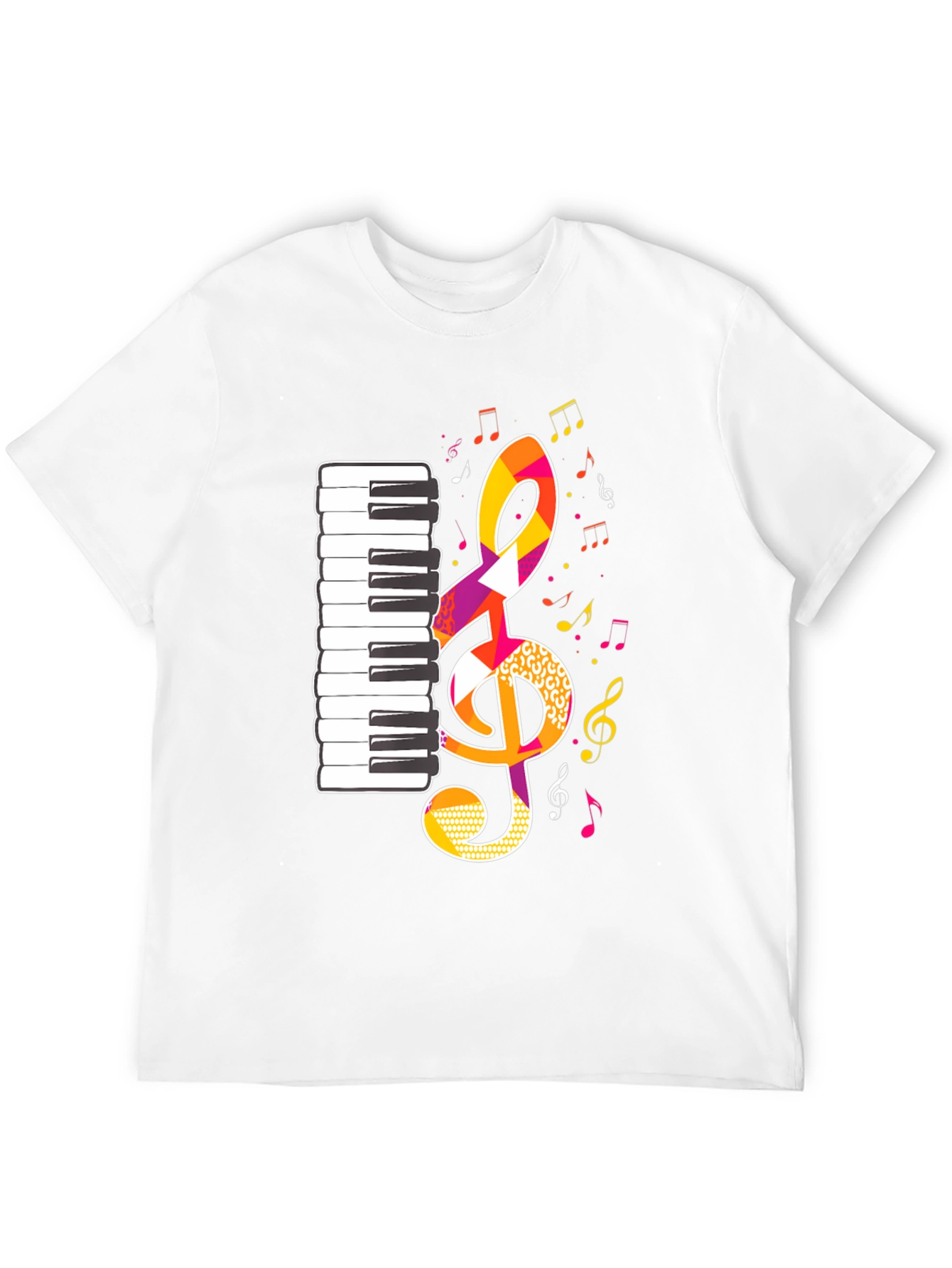 Musical Notes Graphic Tee - Black