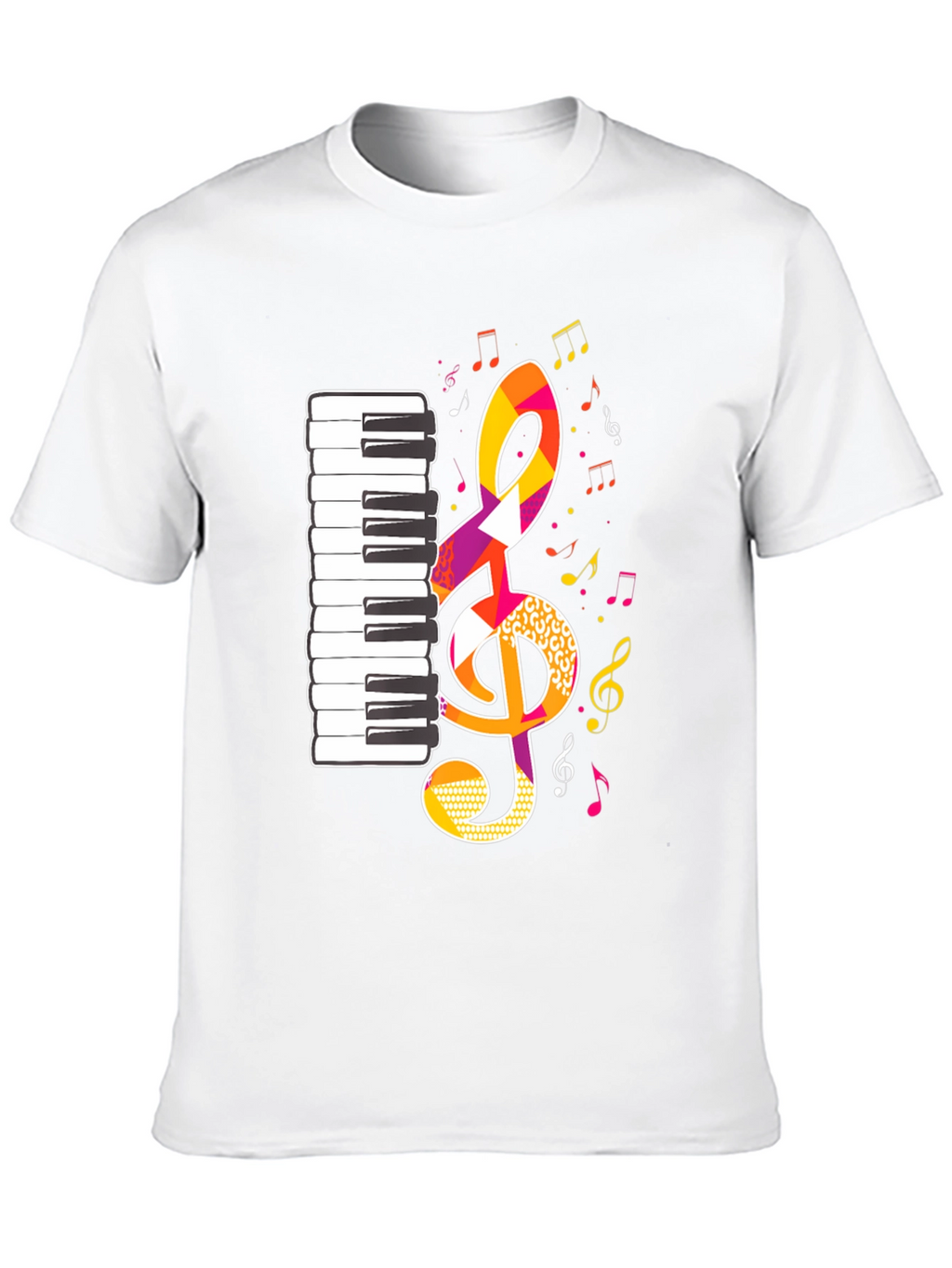 Musical Notes Graphic Tee - Black