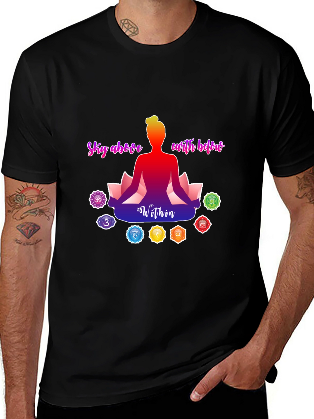Chakra Meditation T-Shirt - Sky Above Earth Below