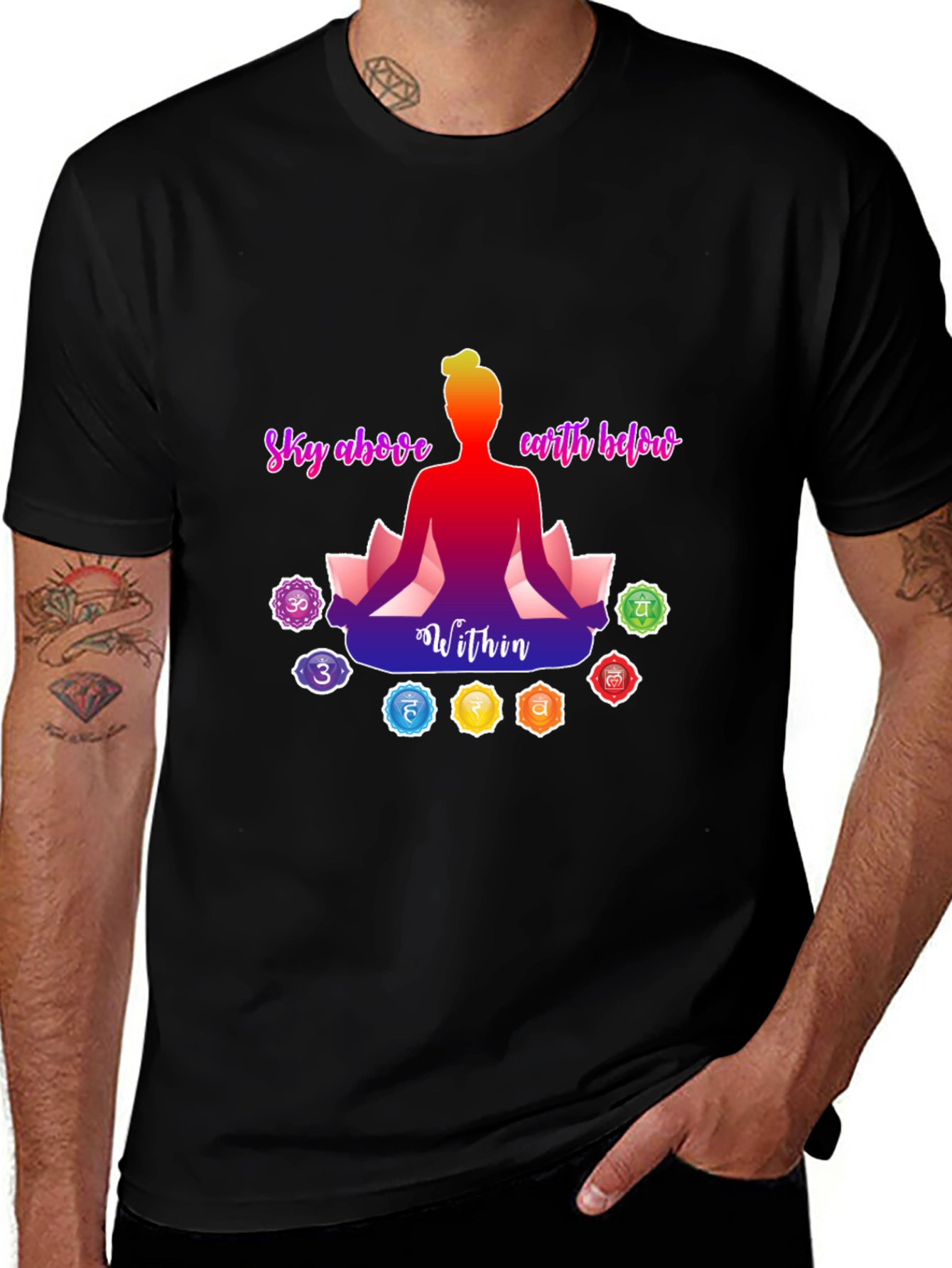 Chakra Meditation T-Shirt - Sky Above Earth Below
