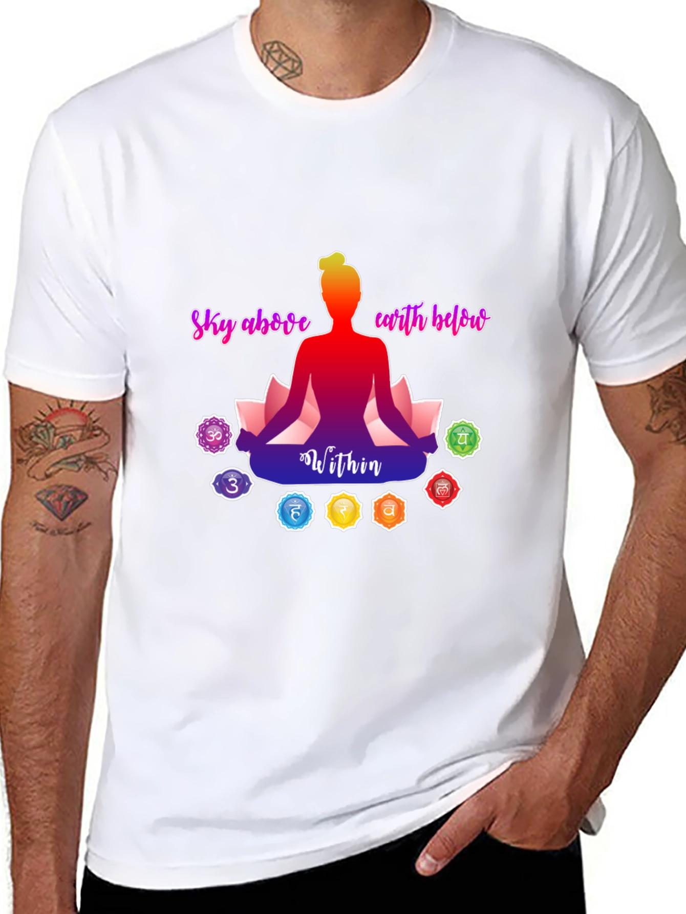 Chakra Meditation T-Shirt - Sky Above Earth Below