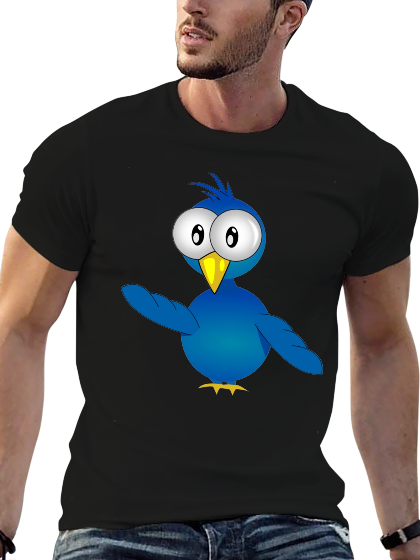 Cartoon Bird Graphic T-Shirt - Fun & Stylish Casual Wear