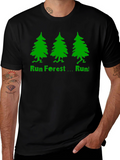 Run Forest Run T-Shirt - Black Cotton Tee