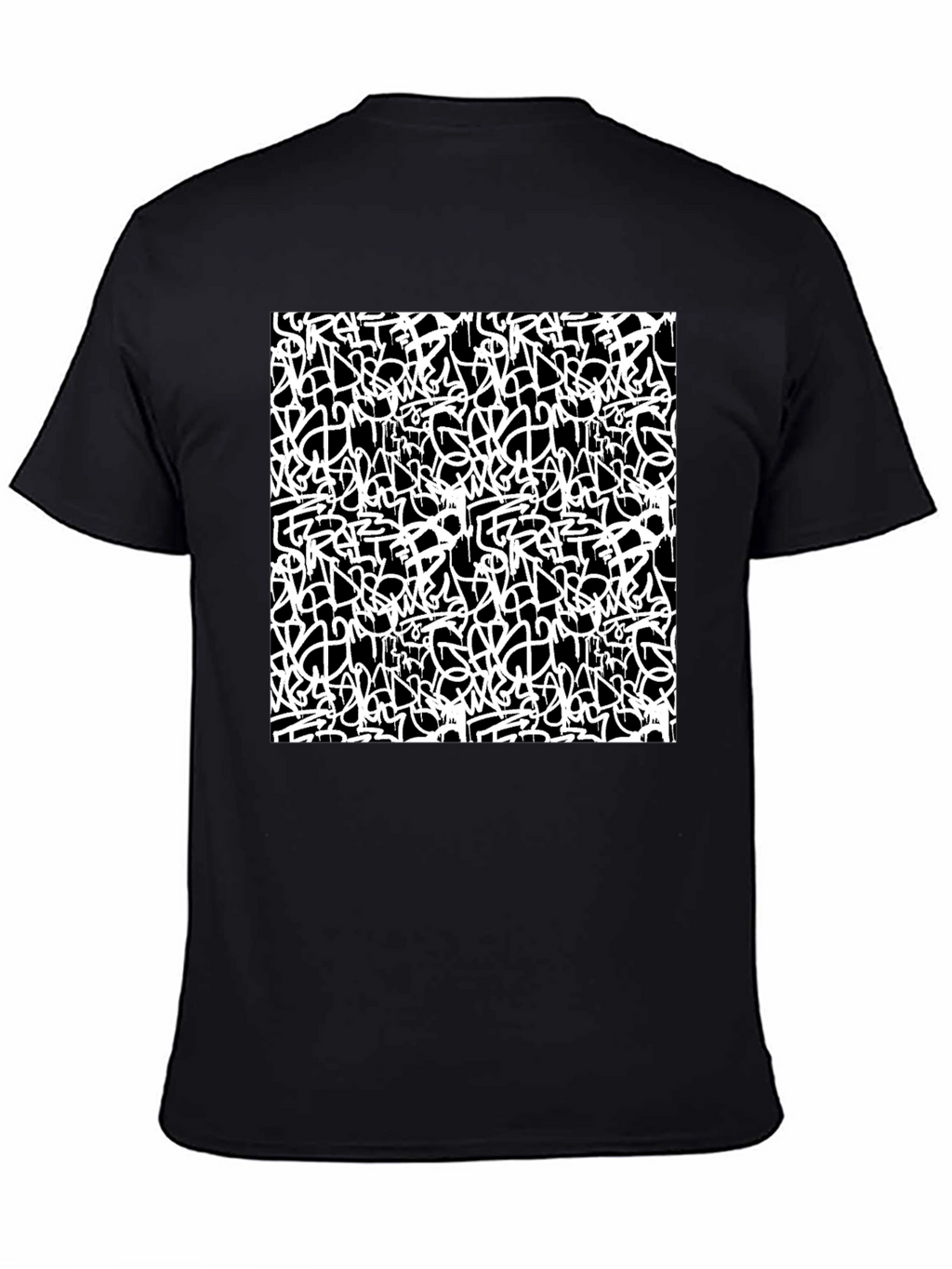 Abstract Graffiti Print Black T-Shirt