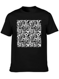 Abstract Graffiti Print Black T-Shirt