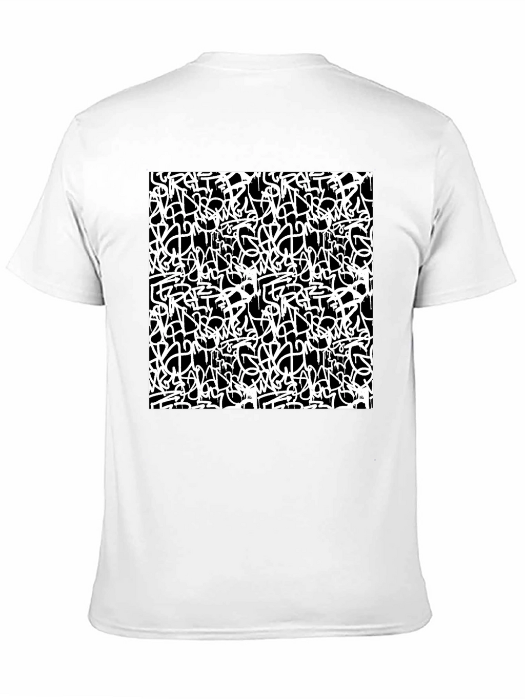 Abstract Graffiti Print Black T-Shirt