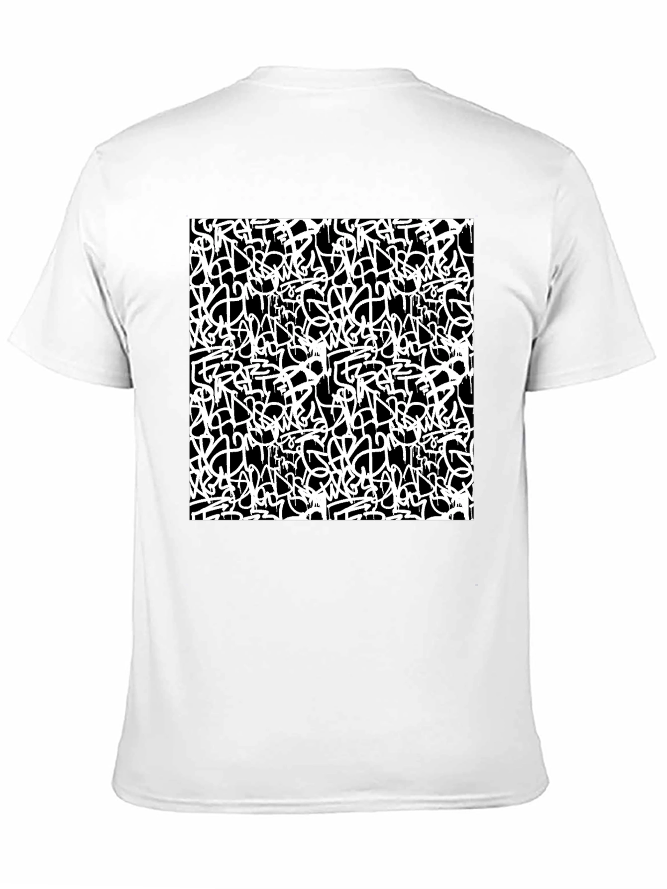 Abstract Graffiti Print Black T-Shirt