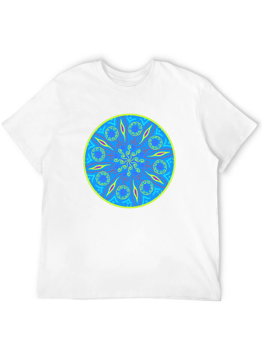 Vibrant Mandala Graphic Tee - Soft Black Cotton T-Shirt