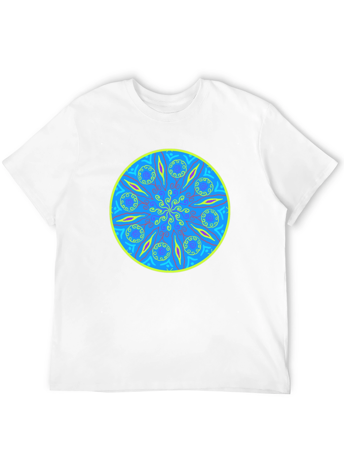Vibrant Mandala Graphic Tee - Soft Black Cotton T-Shirt