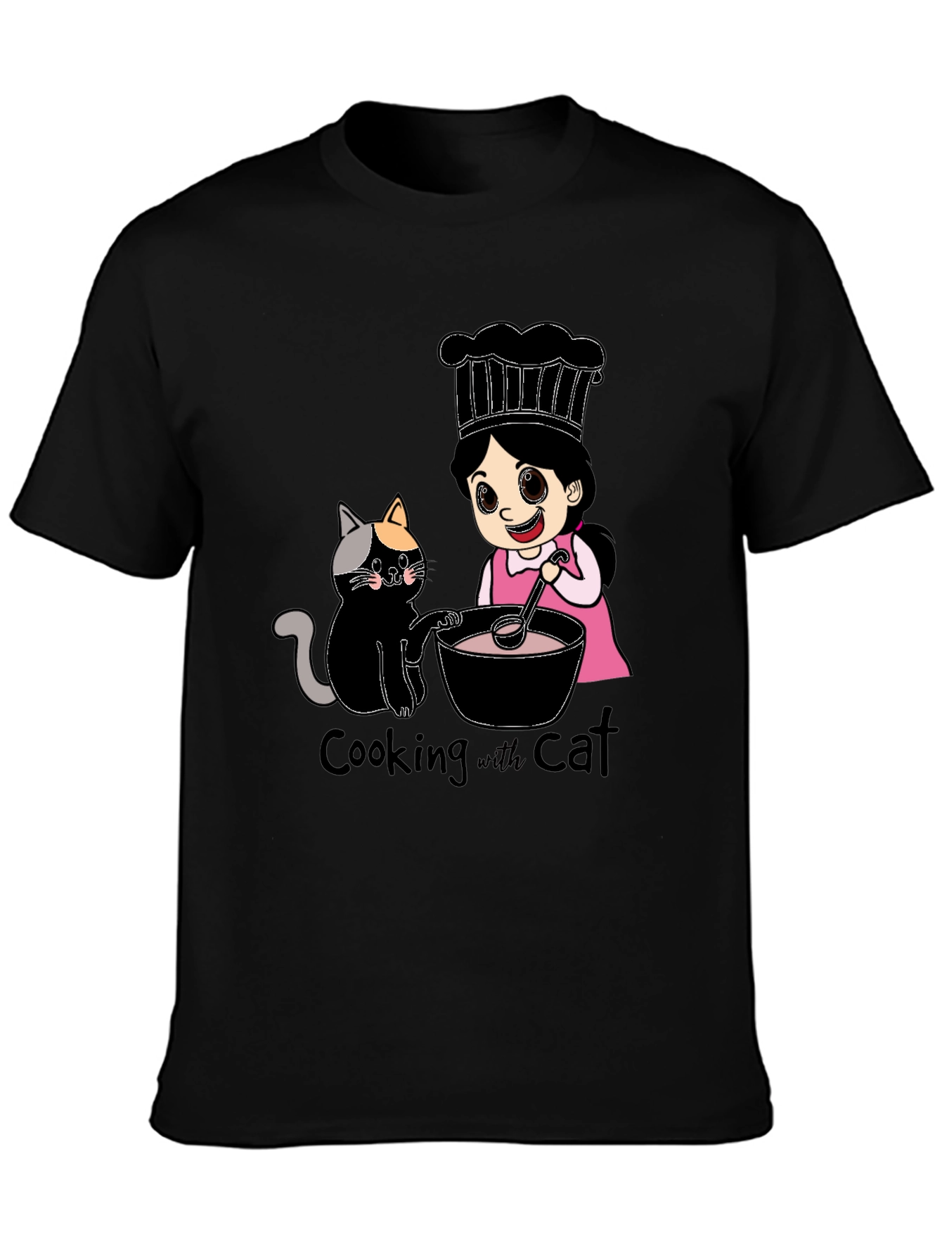 Cooking with Cat Graphic T-Shirt