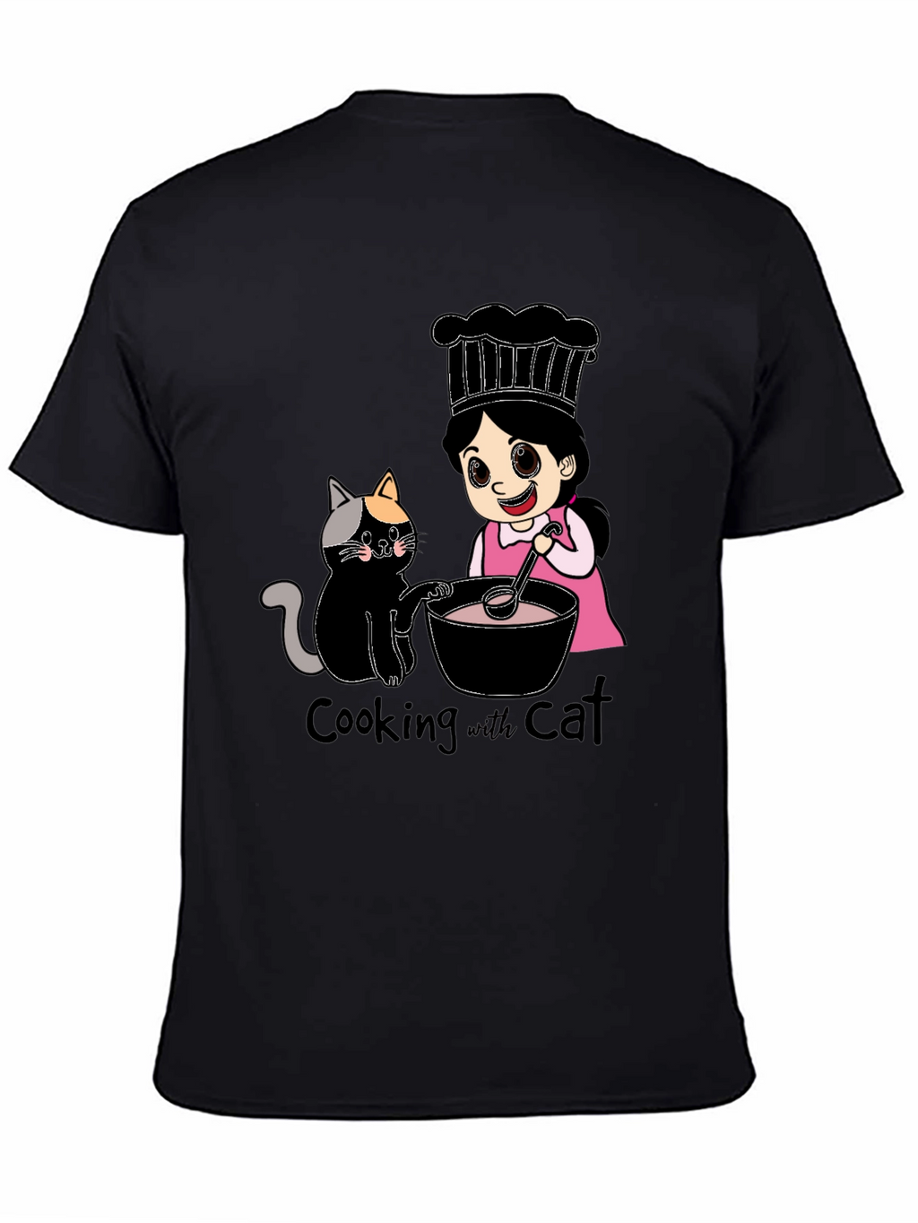 Cooking with Cat Graphic T-Shirt