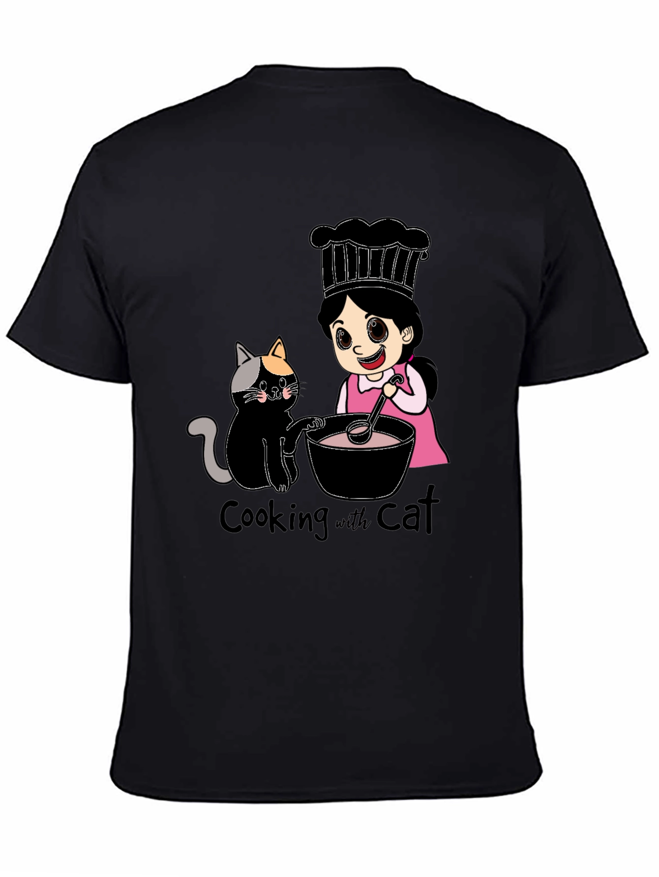 Cooking with Cat Graphic T-Shirt