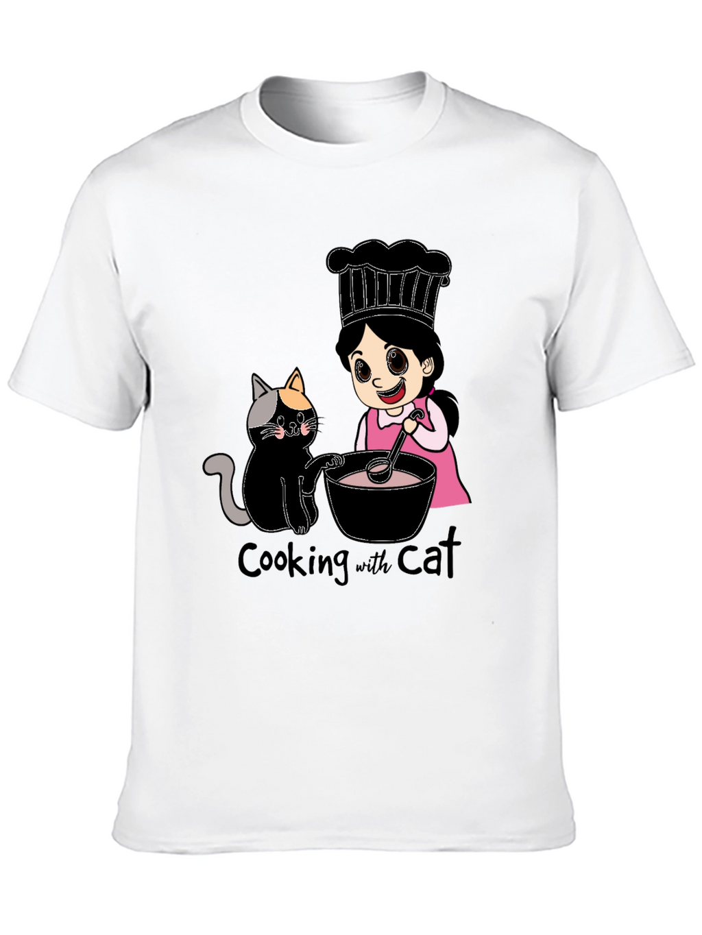 Cooking with Cat Graphic T-Shirt