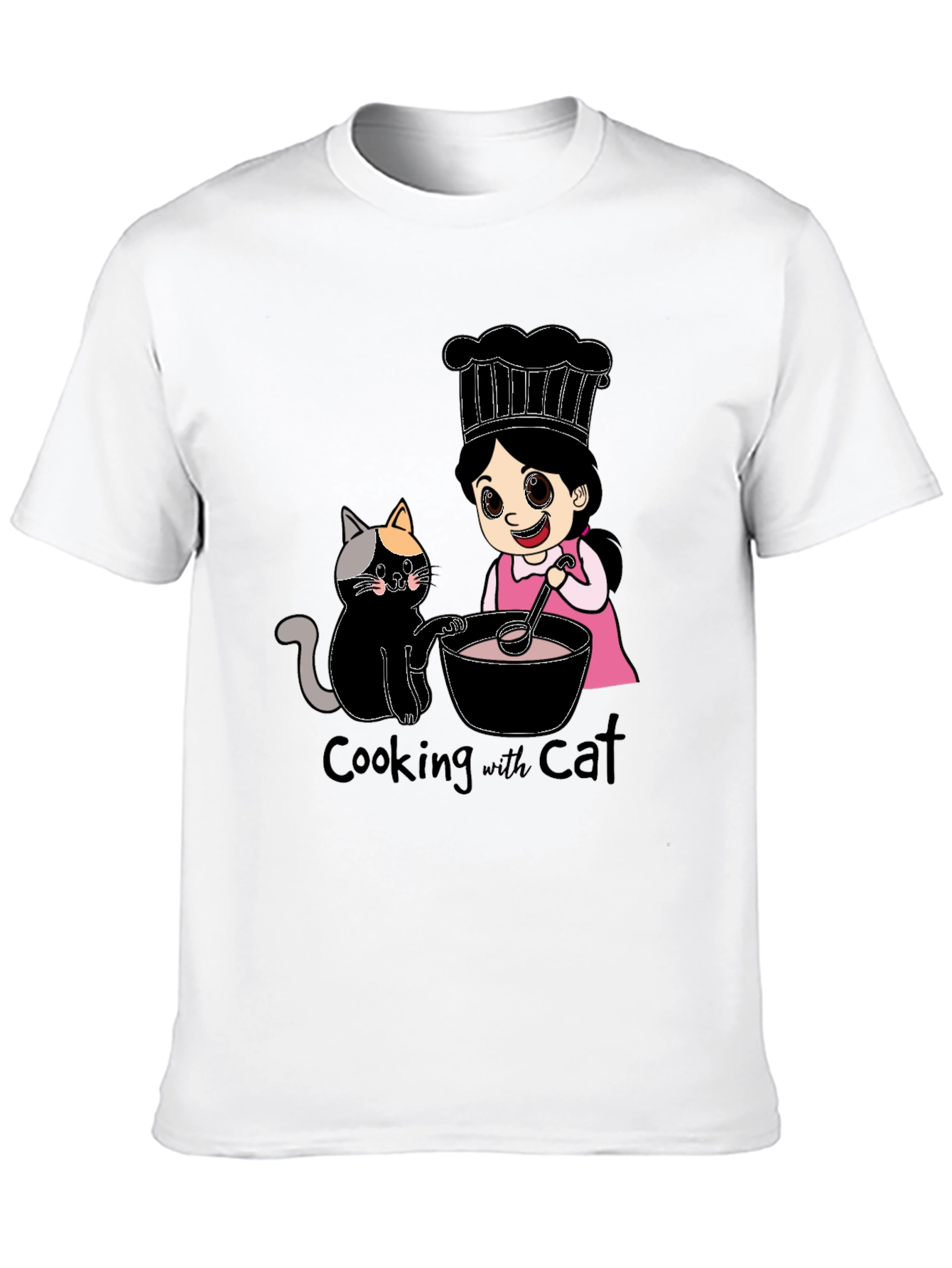 Cooking with Cat Graphic T-Shirt