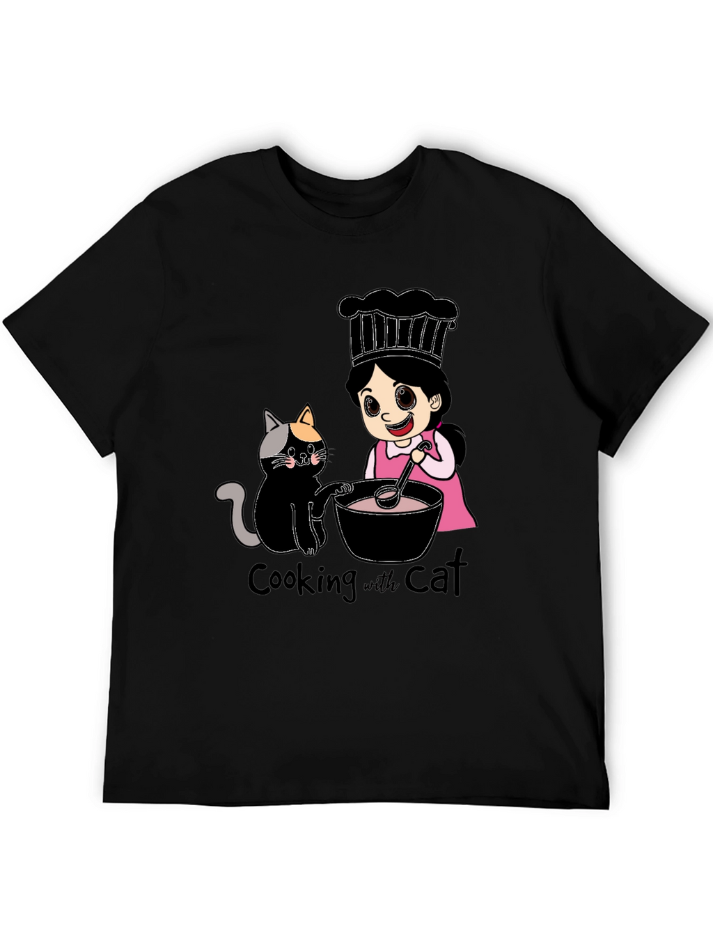 Cooking with Cat Graphic T-Shirt