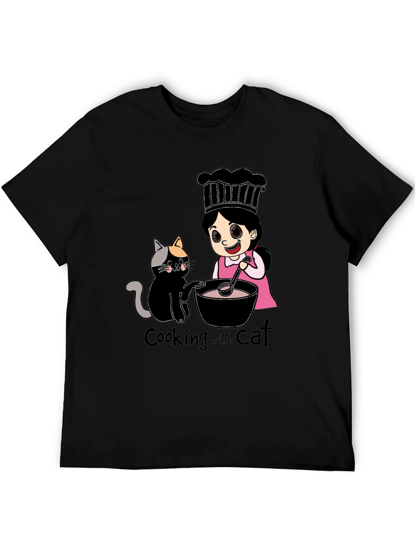 Cooking with Cat Graphic T-Shirt
