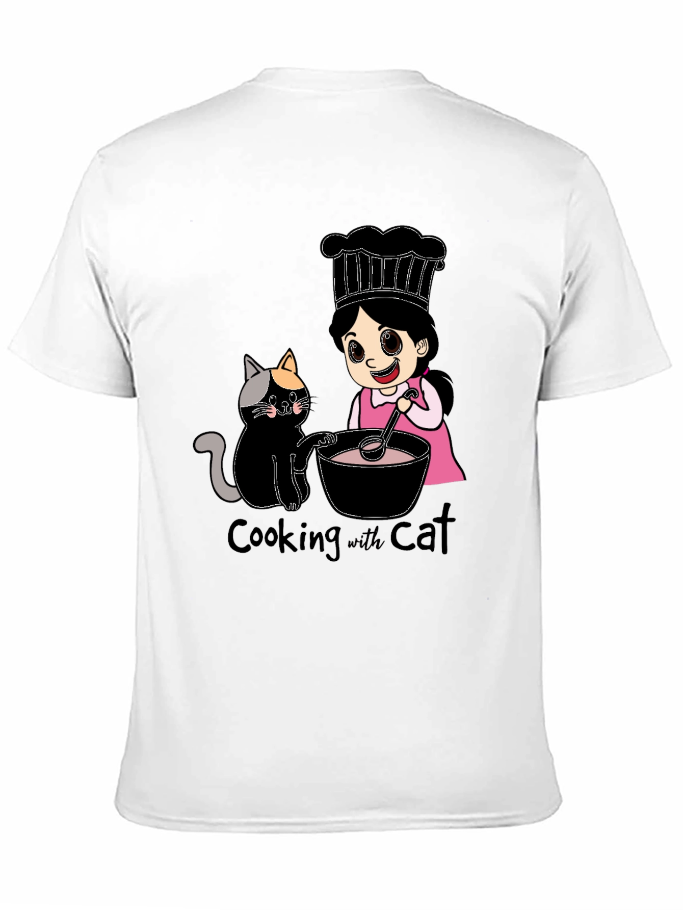 Cooking with Cat Graphic T-Shirt