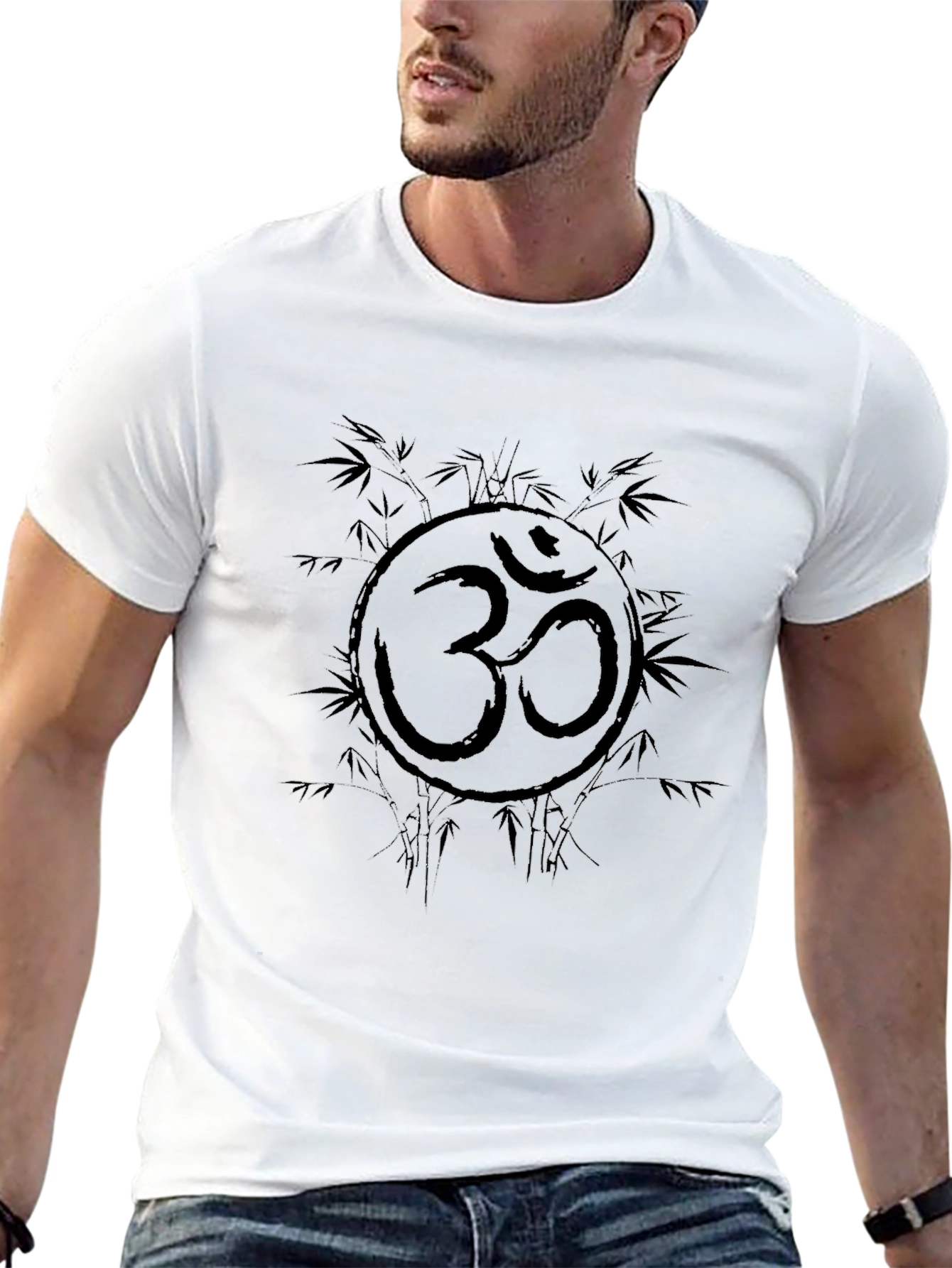 Om Symbol Black Graphic Tee - Meditative Style
